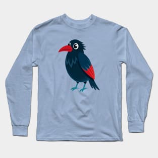 Cute raven bird kawaii Long Sleeve T-Shirt